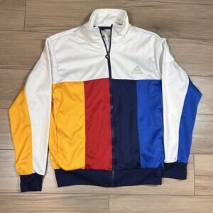 Adidas Track Jacket  Size M Pharrell Williams Full Zip Color Block White Multi